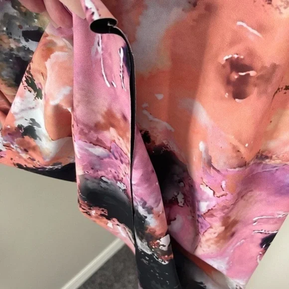 Chiara Boni La Petite Robe Size 2 Watercolor Abstract‎ Sleeveless Dress 38 EUC - Picture 4 of 14